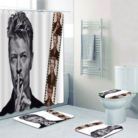 David Bowie Portrait Home Decor, David Bowie Shower Curtain