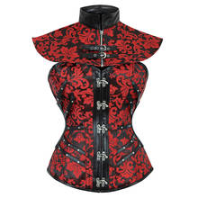 Women's Gothic Steampunk Corset Sexy Steel Boned Overbust Corset Top Corsets and Bustiers Waist Cincher Corselet Red 2024 - buy cheap