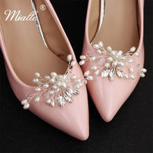 Miallo Fashion Pearls Rhinestone Handmade Women Bridal Shoe Clips Crystal Wedding Shoe Buckle for Bride Bridesmaid 2024 - buy cheap