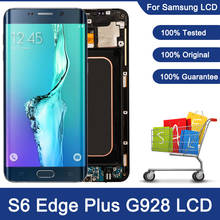 100% Оригинальный 5,7 ''дисплей для Samsung Galaxy S6 Edge Plus G928 G928F SM-G928FD LCD сенсорный экран дигитайзер с рамкой в сборе 2024 - купить недорого