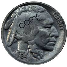 США 1939-D с гравировкой в виде американского бизона из никеля копии монет 2024 - купить недорого