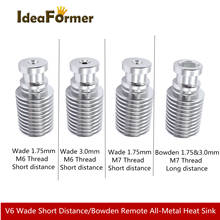 V6 All-Metal Heat Sink Pipe Wade Short Distance/Remote Radiator For 3D Printer V6 Extruder 1.75/3.0mm Filament J-head Parts. 2024 - buy cheap