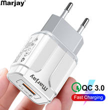 Сетевое зарядное устройство Marjay, 18 Вт, USB, чёрный/белый 2024 - купить недорого