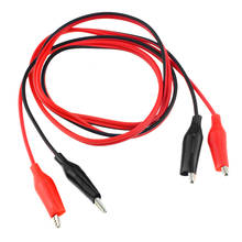 Línea de Clip de cocodrilo de doble cabeza de 1M, Cable de cocodrilo rojo y negro, cables de prueba, cables de alimentación 2024 - compra barato