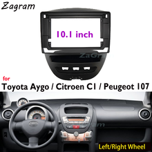 10.1 Inch 2 Din Car Video Fascia for Toyota Aygo for Citroen C1 for Peugeot 107 2005-2014 Panel CD DVD Player Audio Frame Dashbo 2024 - buy cheap