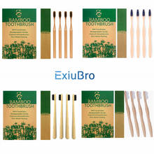 Pack of 4 Natural Biodegradable Bamboo Toothbrush Organic Eco Friendly Bamboo Teeth Brush Vegan Compostable Wooden Bambu Bristle 2024 - buy cheap