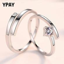 Ypay 100% real 925 prata esterlina aberto anéis para mulheres dos homens coréia casamento noivado casal anel bague jóias finas presente ymr937 2024 - compre barato