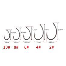 50 Pcs Sea Offset Hook 2# 4# 6# 8# 10# Carp Fishing Soft Bait Hook Set Steel Wide Belly Crank Single Barbed Fishing Hook 2024 - buy cheap