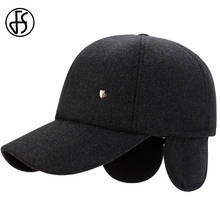 FS 2020 New Brand Middle-aged Dad Hat High Quality Baseball Cap Winter Hats For Women Men Thick Warm Earmuffs Snapback Caps 2024 - buy cheap