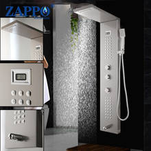 ZAPPO Shower Column With Massage Jets Bathroom Rainfall Shower Head W/Hand Sprayer Faucet Shower Panel Bathtub Faucets RU Stock 2024 - buy cheap