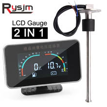 Medidor de nível de combustível lcd 2 em 1, voltímetro, unidade de envio de combustível para motocicleta, barco, 0 ~ 190 ohm/240 ~ 33 ohm, sensor de nível de água e combustível 150mm 2024 - compre barato