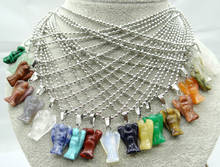 Pedra natural de quartzo cristal tigre olho opal lapis turquesa anjo pingentes para diy jóias fazer colares acessórios a24 2024 - compre barato