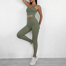 Women Sport Clothing Sexy Seamless Running Yoga Set Sport Suit Fitness Leggings Sling Bra Tracksuit Activewear Gym Workout Set 2024 - buy cheap