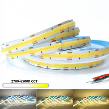 Dimmer COB CCT LED Light Strip High Density 576leds/m Flexible FOB COB Soft Led Lights 2700-6500k Dimmable LED Tape DC12V 2024 - buy cheap