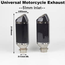 Universal Motocross Exhaust Motorcycle Exhaust Muffler Escape Pipe Slip On For PCX NMAX 155 125 CBR250 CB400 CBR250RR R3 R25 2024 - buy cheap