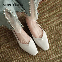 Sophitina sapatos femininos casuais de couro de vaca, calçados feitos à mão em couro de vaca macio e respirável para mulheres do68 2024 - compre barato