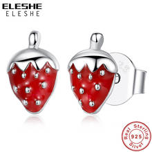 ELESHE-pendientes de tuerca de fresa para niños, de plata de ley 2019 100% auténtica, regalo, novedad de 925 2024 - compra barato