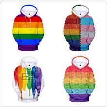 LGBT Модные мужские и женские толстовки с капюшоном Радужный Флаг лесбиянок геев Толстовка в стиле хип-хоп Уличная куртка пальто одежда 2024 - купить недорого