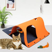 Туннель для кошек D5005, складная игрушка из фетра, для игр в помещении и на улице, игрушка для кошек и щенков, головоломка для тренировок, прятки 2024 - купить недорого