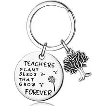 Chaveiro de aço inoxidável dandelion com pingente, chaveiro com árvore, bolsa de joias, acessórios de chave, presente para o dia dos professores 2024 - compre barato