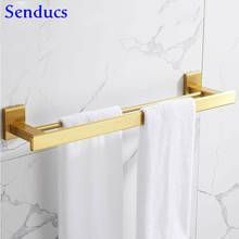 Senducs Bath Towel Bar Space Aluminum Bathroom Towel Holder Double Layer Brushed Nickel Towel Bars Bathroom Hardware Set 2024 - buy cheap