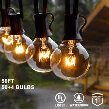 50Ft Patio String Light G40 Globe Festoon Lights Outdoor Fairy Light Retro Street Garland For Wedding Garden Backyard Decoration 2024 - buy cheap