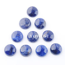 20 unids/lote Natural piedras azules-venas piedra Cabochon 14mm No agujero collar pendiente fabricación de joyería de colgantes QU3270 2024 - compra barato