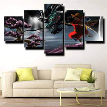 5 Piece Wall Art Canvas Paintings Anime Manga Poster Figure Pictures Dragon & Straw Hat Kid Modern Decoration Living Room Home 2024 - buy cheap