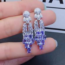 New Arrival Natural Real Tanzanite Earring 925 sterling silver Fine jewelry Natural and Real Tanzanite Earring 2024 - buy cheap