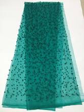 French Lace Fabric With Beaded.African Tulle Lace Fabric High Quality Guipure lace for african wedding 2024 - buy cheap