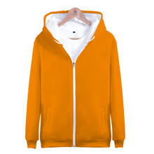Zipper Hoodies Men's Sweatshirts Custom Colourful Gradient Hoodie Men/Women Solid Color Hooded Boy/Girls 3D Zip Up Orange Coats 2024 - buy cheap