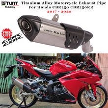 Sistema de escapamento para motocicleta, silenciador de liga de titânio, para honda cbr250 cbr250rr 2017, 2018, 2019, escape modificado 2024 - compre barato