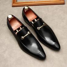 Мужские классические туфли ручной работы, черные, винно-красные Броги из натуральной кожи, деловые туфли без застежек для мужчин 2024 - купить недорого