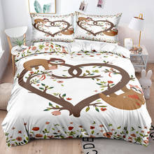 3D Animal White Quilt Duvet Cover Pillow Covers Set Beddings Twin King Queen Double Single Size Custom Design Sloth Home Textile 2024 - buy cheap