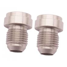 2pcs 6AN Fuel Cell Fitting Adapter AN6 Locking Nut 6 AN Male Flare Thread, Stainless Steel 2024 - buy cheap