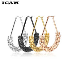 ICAM New Design Silver Gold-color Charm l Hoop Earrings Shiny Corn Shape Delicate Earring Jewelry Infinity Hot Sale 2024 - buy cheap