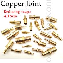 2pcs Brass Copper Joint Brass 2 Way Reducing Straight Connector Hose Barb Copper Joint Adapter for Air Fuel Gas Water Hose 2024 - buy cheap