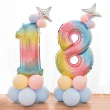 Globos de aluminio con forma de estrella para fiesta, accesorios de decoración de cumpleaños y boda, número de 15 Uds., 36 pulgadas, 0 a 9, ASD067 2024 - compra barato