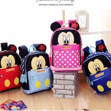 Disney's  cartoon Mickey Minnie schoolbag cute boys girls children's bag large schoolbag lightening comfortable canvas backpack 2024 - buy cheap