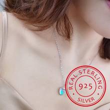 Trendy 925 Sterling Silver Women Choker Necklace Accessories Charm Moonstone Heart Female Pendants Necklace Jewelry Bijou 2024 - buy cheap