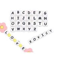 Kovict 100pc Alphabet English Silicone Letter Beads 10mm Baby Teether Accessories For Personalized Pacifier Clips Teething Toy 2024 - buy cheap