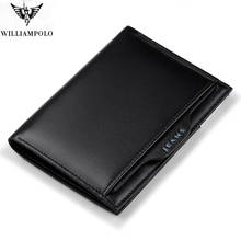 Men Slim Wallet Genuine Leather BRAND Removable Card Holder Wallet  Small Thin Purse For male  Fashion Short 2024 - buy cheap