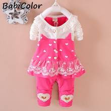 Girls spring autumn clothing sets baby girls party clothing fashion cotton tops +pants 2pcs for toddler girls outfits 2024 - buy cheap