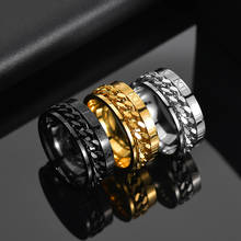 8MM Titanium Stainless Steel Black Color Rotating Chain Ring For Men Women Punk Style Ring Charm Jewelry Drop Shipping 2024 - buy cheap