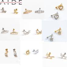 AIDE-Pendientes de Plata de ley 925 con forma de corazón para mujer, aretes huecos, Plata 925 2024 - compra barato