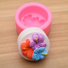 Molde de silicona para jabón en forma de flor 3D, molde de azúcar para Fondant de flores, molde de Chocolate, molde redondo de silicona para fabricación de jabón 2024 - compra barato