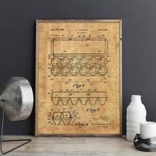 Egg Box patent,Food artwork,Bakery wall art, posters,picture, room decor, print,blueprint, gift idea,Kitchen wall Decorations 2024 - buy cheap