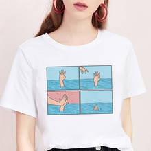 Женская Повседневная футболка в стиле Харадзюку, модная футболка с принтом грусти, забавная одежда, новинка 2019 2024 - купить недорого