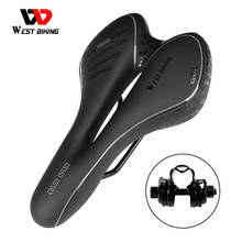 WEST BIKING PU leather Bicycle Saddle Rail Clamp Shockproof None-Slip Bike Seat Bike Accessories Mountain Road Bicycle Seat 2024 - buy cheap