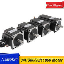 34HS8040 9850 34HS11860 CNC stepper motor  6.0A 8.0 N.m  D-14mm Nema 34 stepping cnc motor for CNC engraving machine high torque 2024 - buy cheap